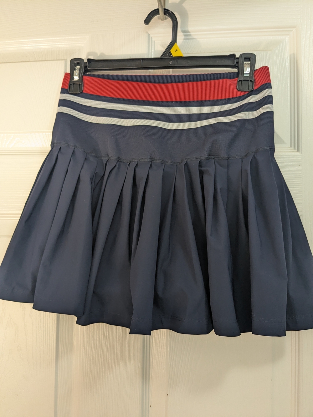 Wilson Navy Pleated Mini Skirt with Red and White Band